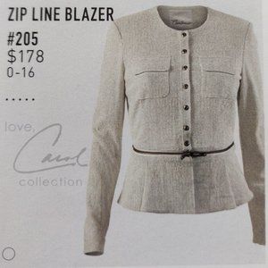 CAbi Zip Line Blazer #205 Size 14 NWOT